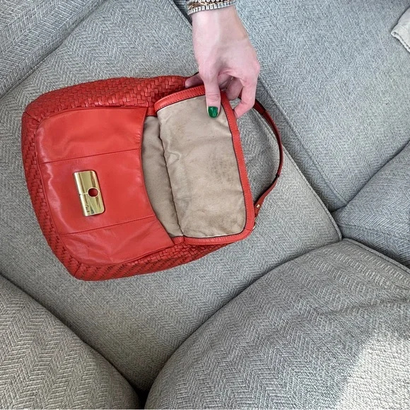 Coach Kristin orange vintage Woven Leather Shoulder Bag - Picture 5 of 9